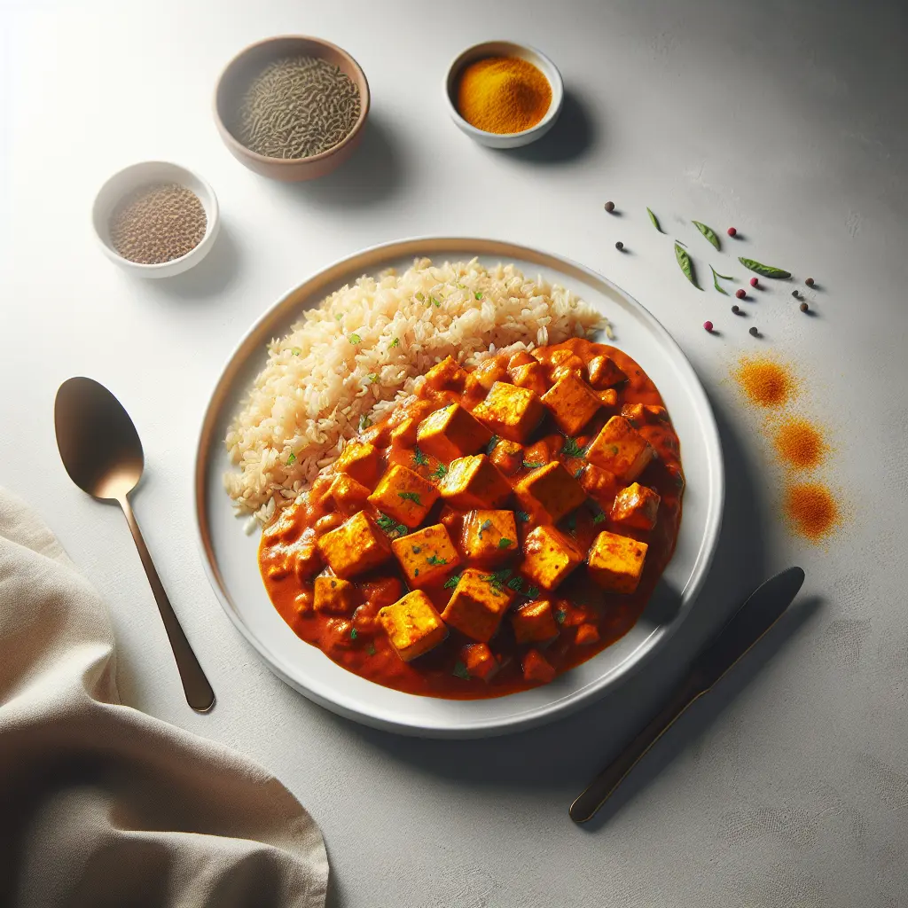 Indian-Inspired Paneer Tikka Masala with Brown Rice