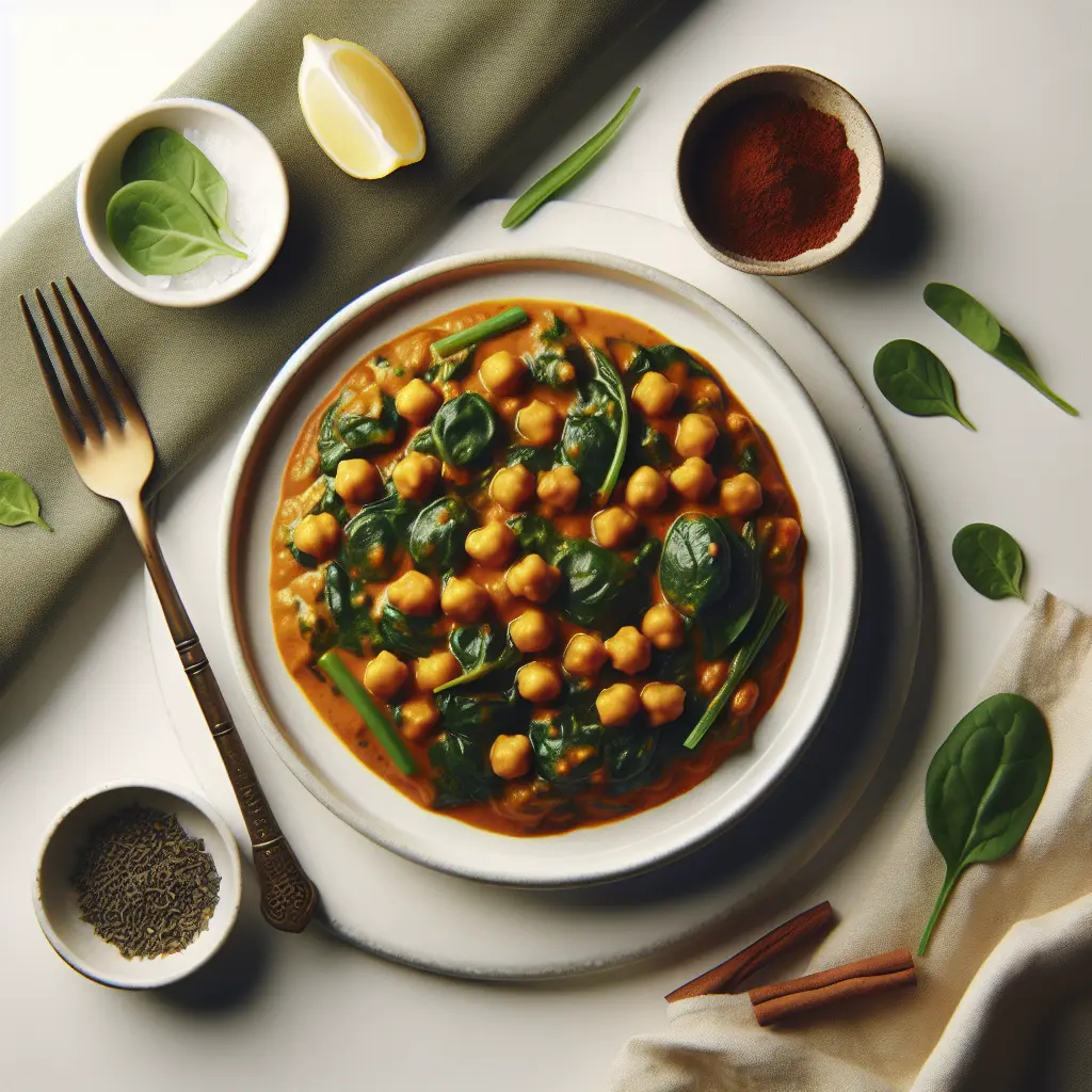 Indian Spiced Chickpea and Spinach Curry