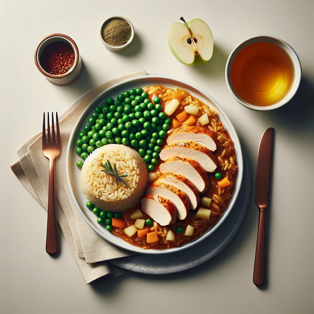 Italian Chicken and Tinned Peas with Apple Rice Cups