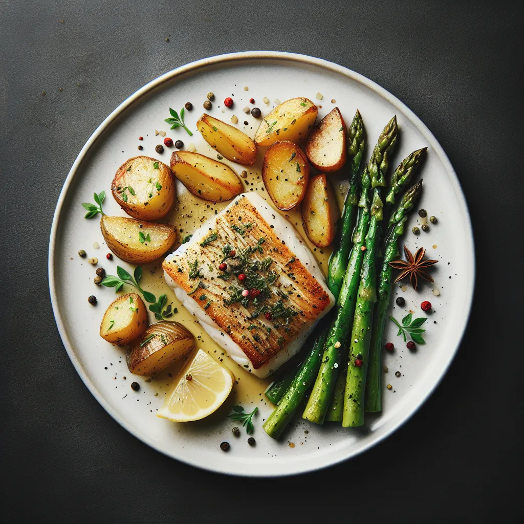 Italian Herb-Crusted Cod with Roasted Potatoes and Asparagus