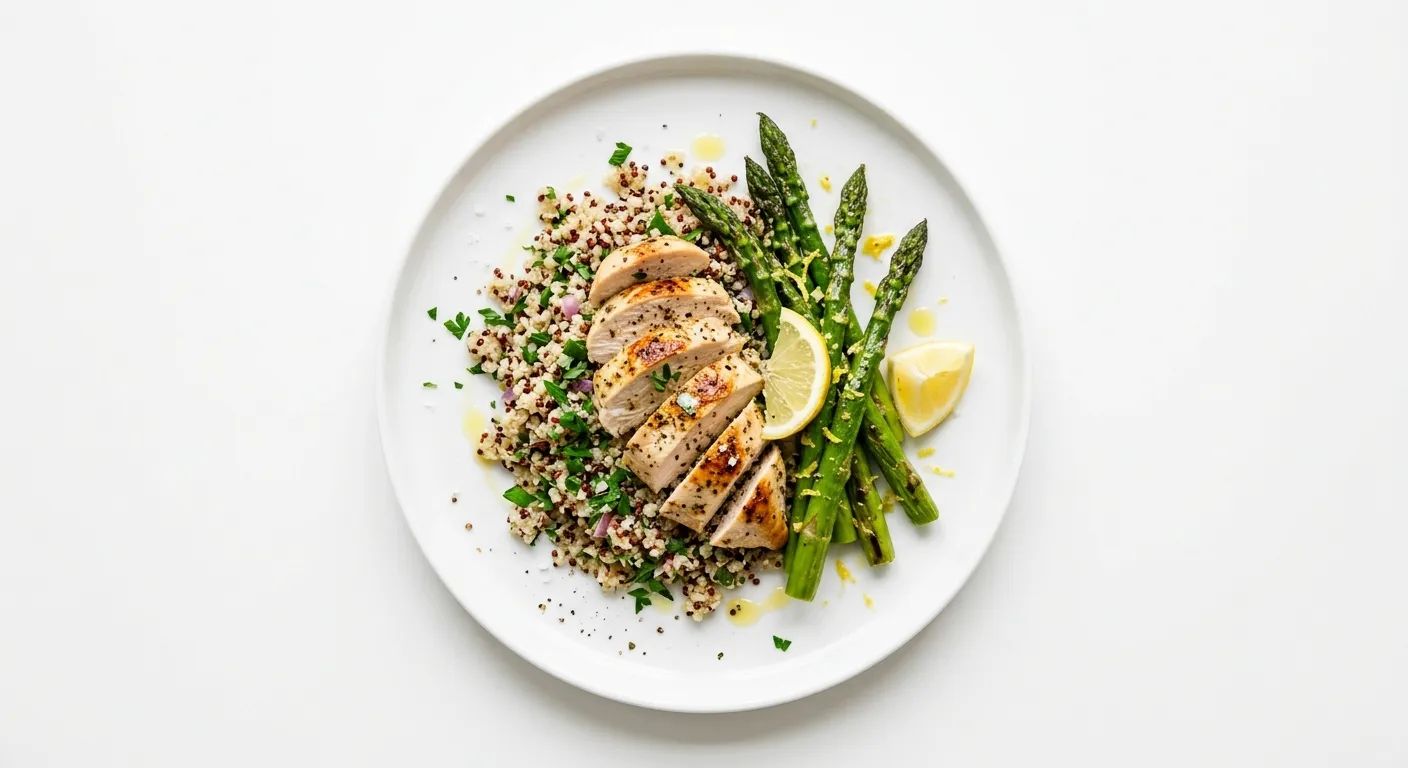 Kyckling med sparris och quinoa