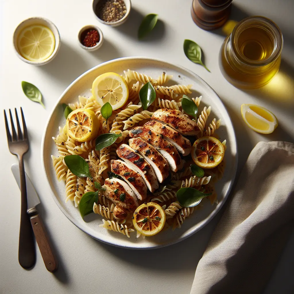 Lemon Herb Grilled Chicken with Whole Wheat Pasta