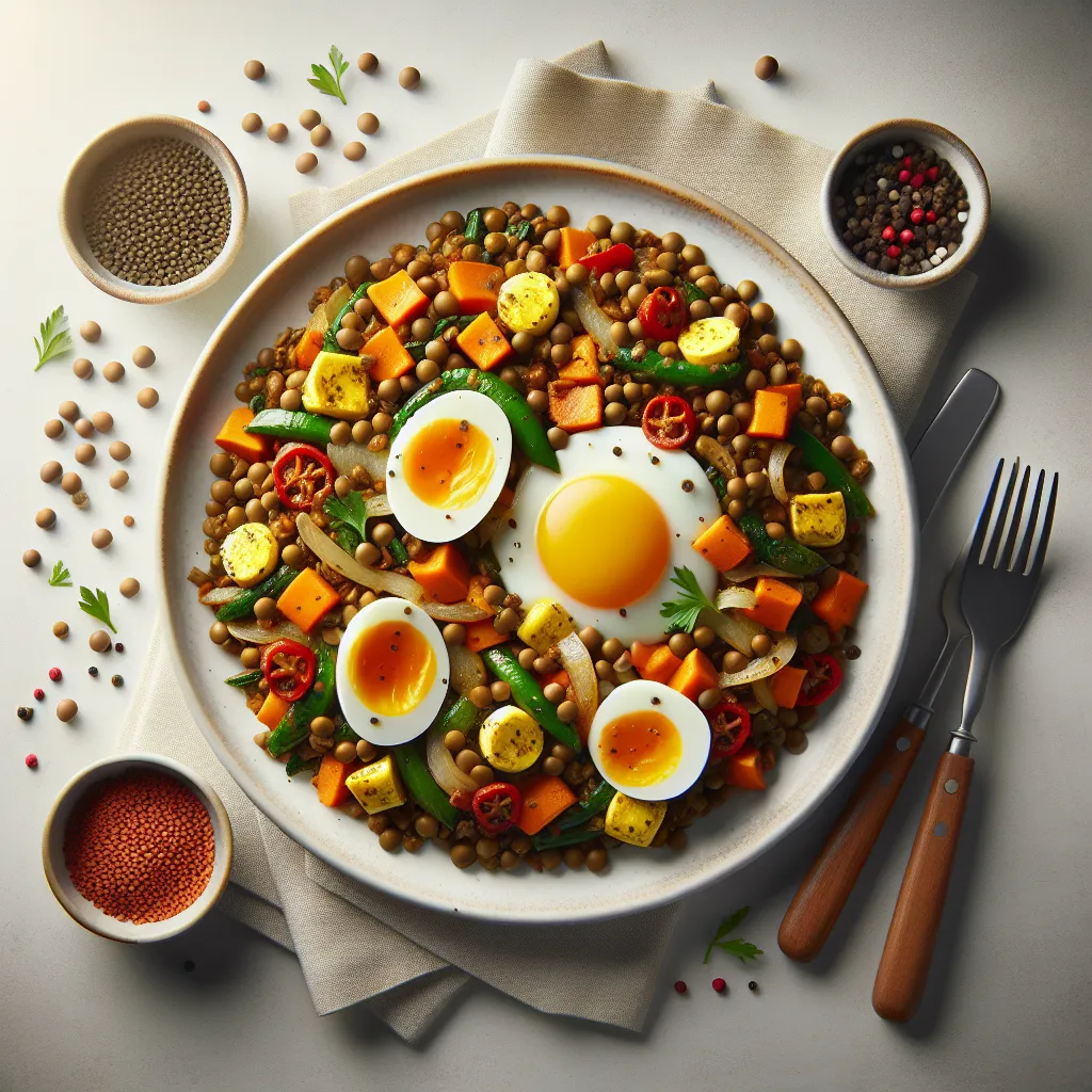 Lentil and Egg Veggie Stir-Fry