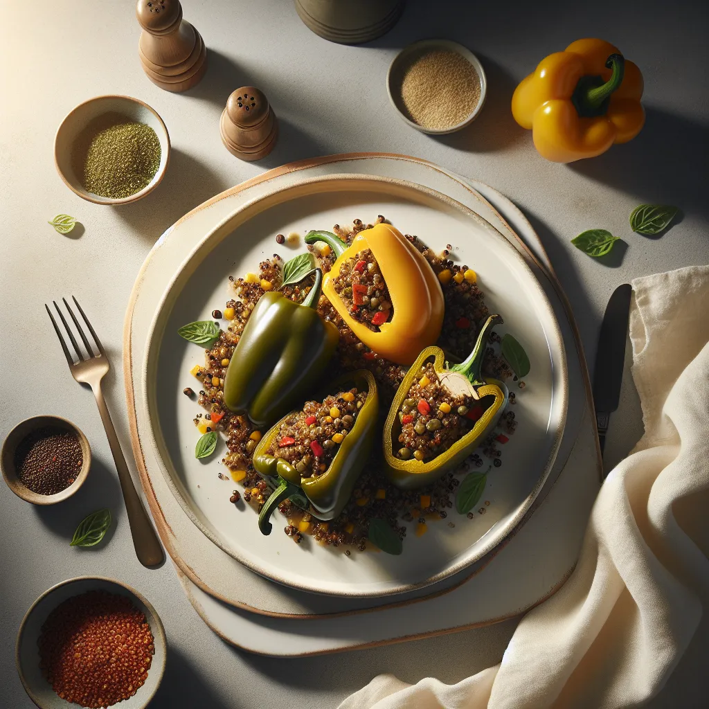 Lentil and Quinoa Stuffed Bell Peppers