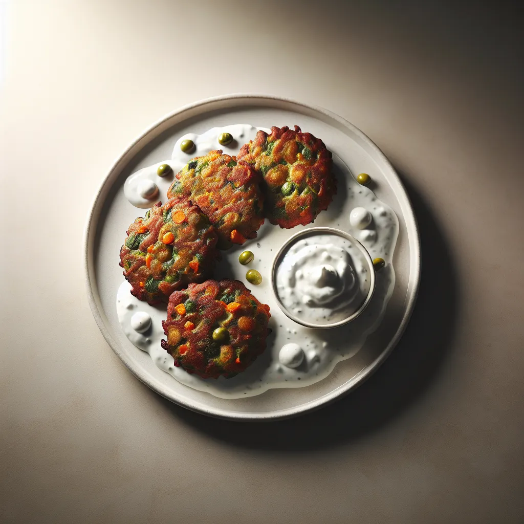 Lentil and Vegetable Fritters with Yogurt Dip