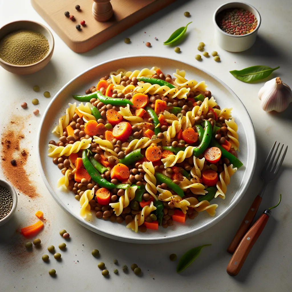 Lentil and Veggie Pasta Delight