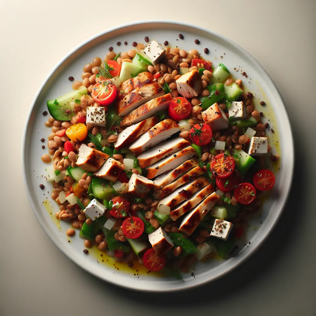 Mediterranean Chicken and Lentil Salad