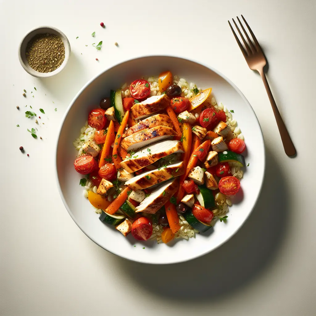 Mediterranean Chicken with Almond and Apple Salad