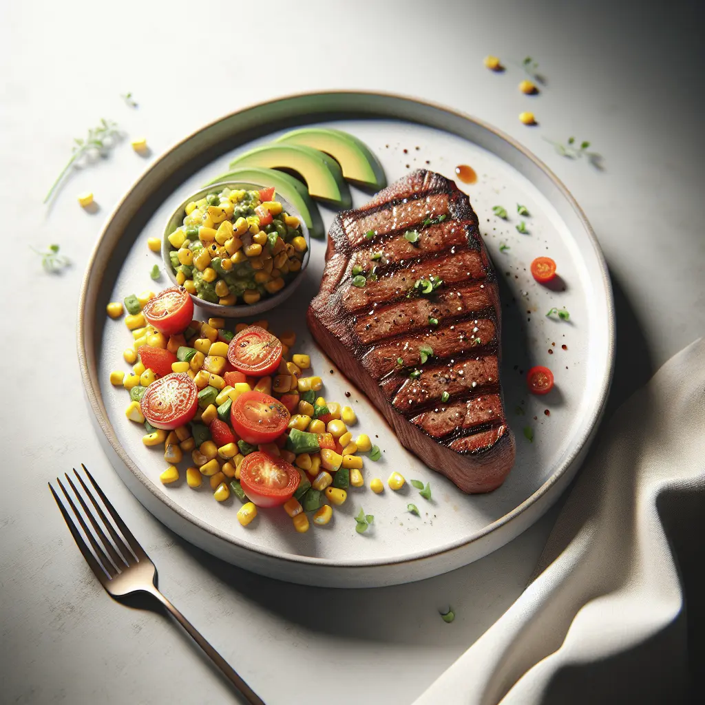 Mexican Grilled Steak with Avocado and Corn Salsa