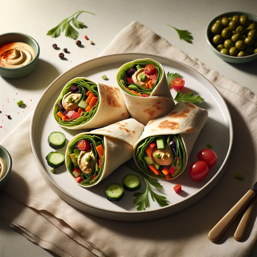 Mini Veggie Wraps with Hummus
