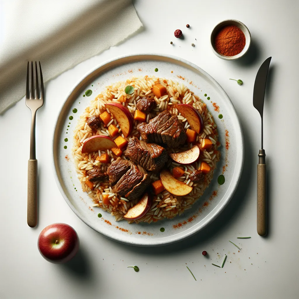 Moroccan Spiced Lamb with Apple Rice Cups