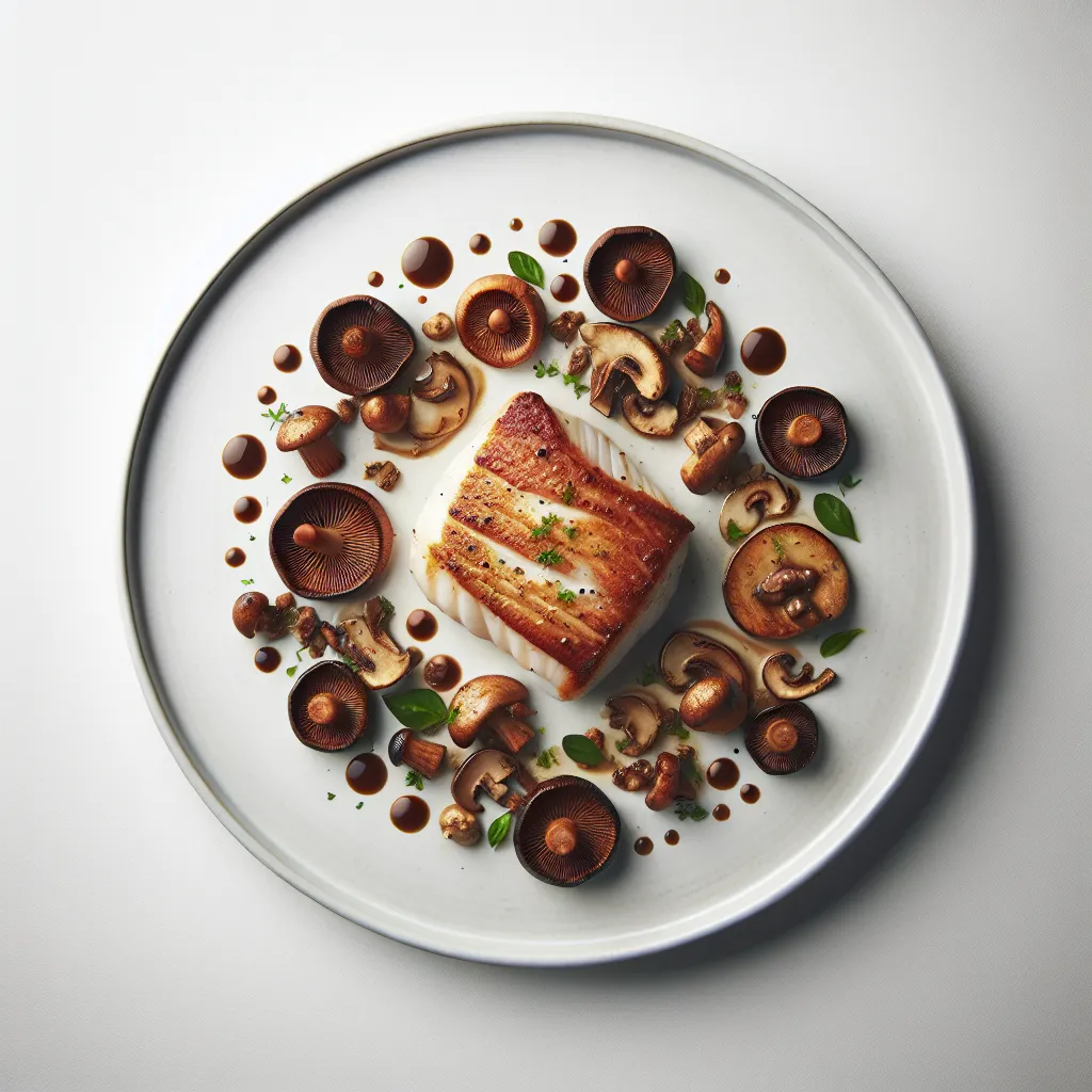Pan-Seared Monkfish with Chestnut and Porcini Mushroom Ragout