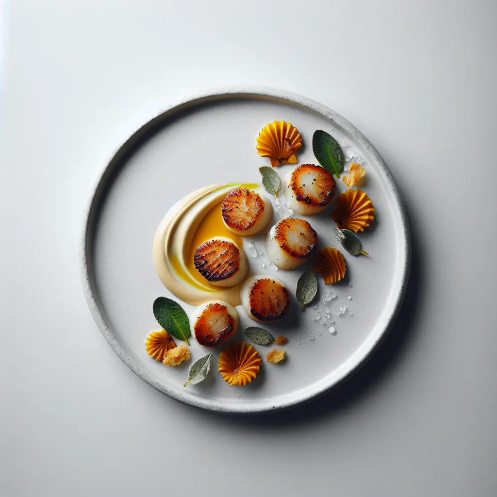 Pan-Seared Scallops with Parsnip Purée and Crispy Sage