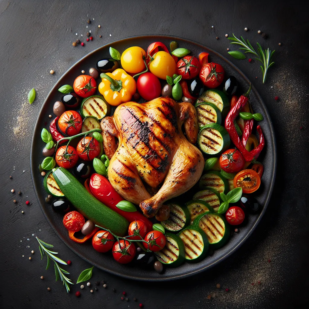 Poulet rôti aux légumes méditerranéens