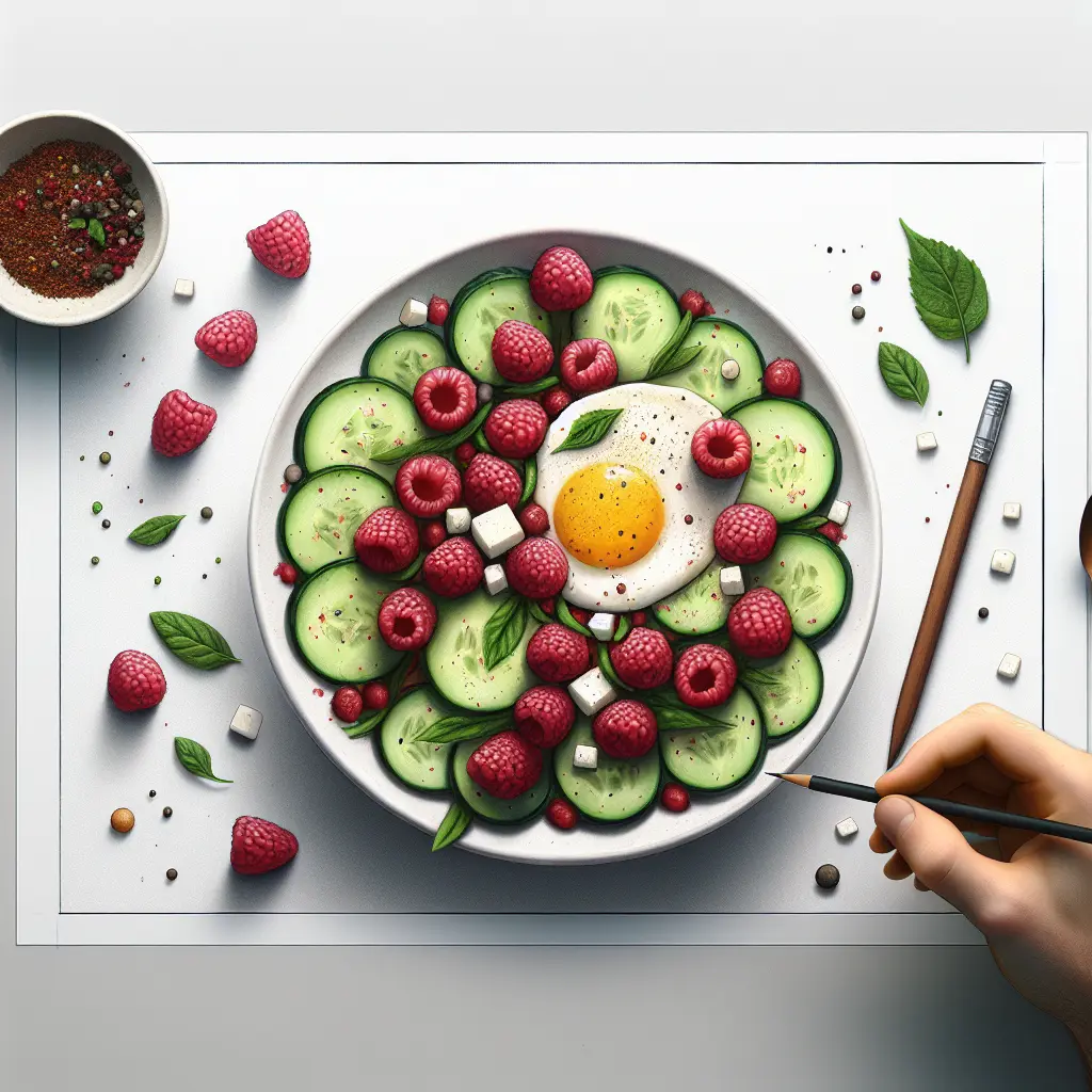 Raspberry and Cucumber Breakfast Salad