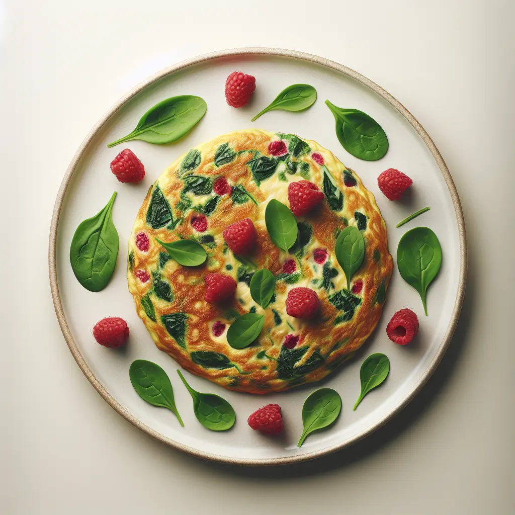 Raspberry and Spinach Omelette