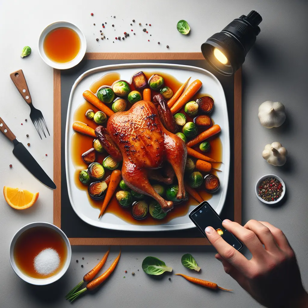 Roasted Duck with Honey-Glazed Carrots and Brussels Sprouts