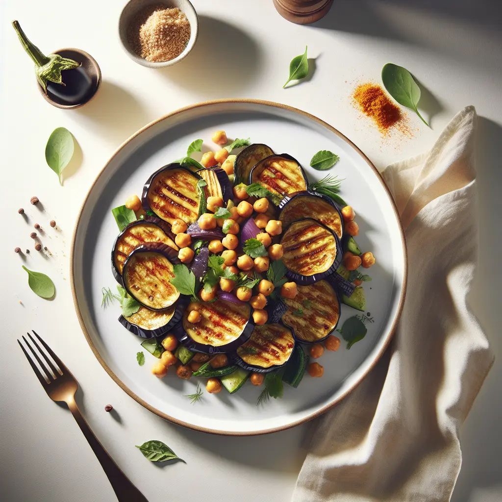 Roasted Eggplant and Chickpea Salad