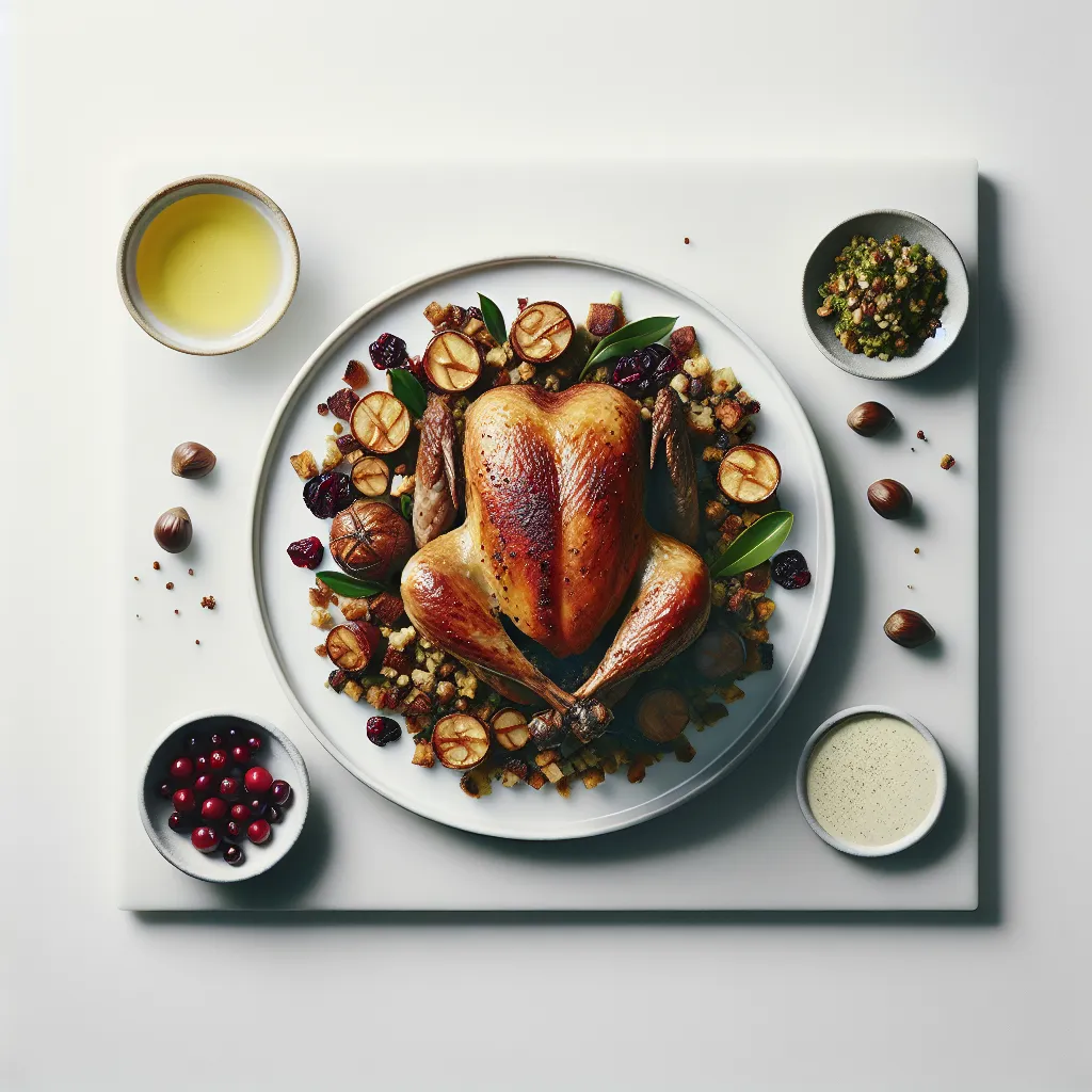 Roasted Pheasant with Chestnut and Cranberry Stuffing