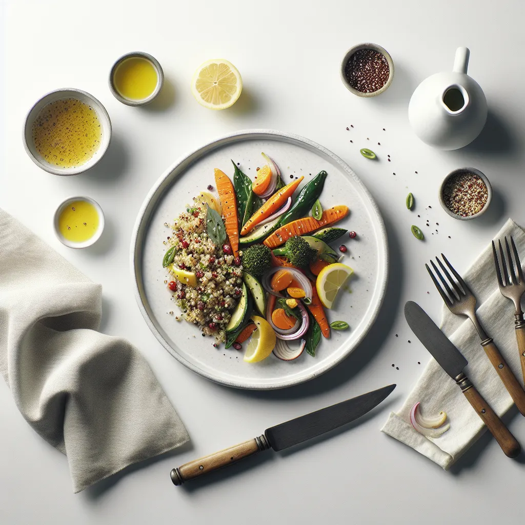 Roasted Winter Vegetable and Quinoa Salad with Citrus Vinaigrette