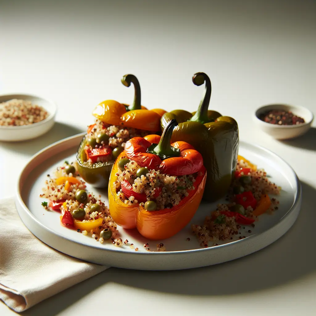 Roasted Autumn Vegetable and Quinoa Stuffed Bell Peppers