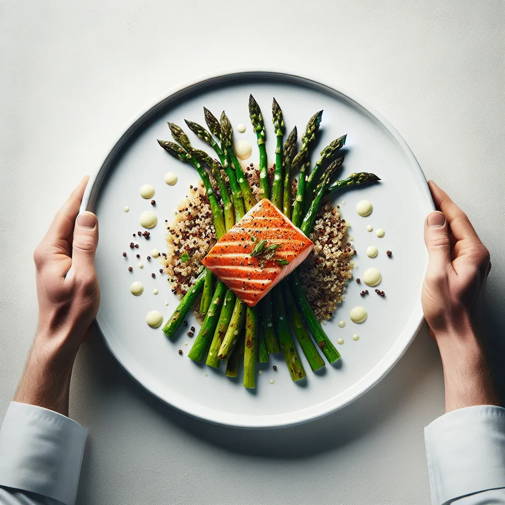 Salmon with Roasted Asparagus and Quinoa