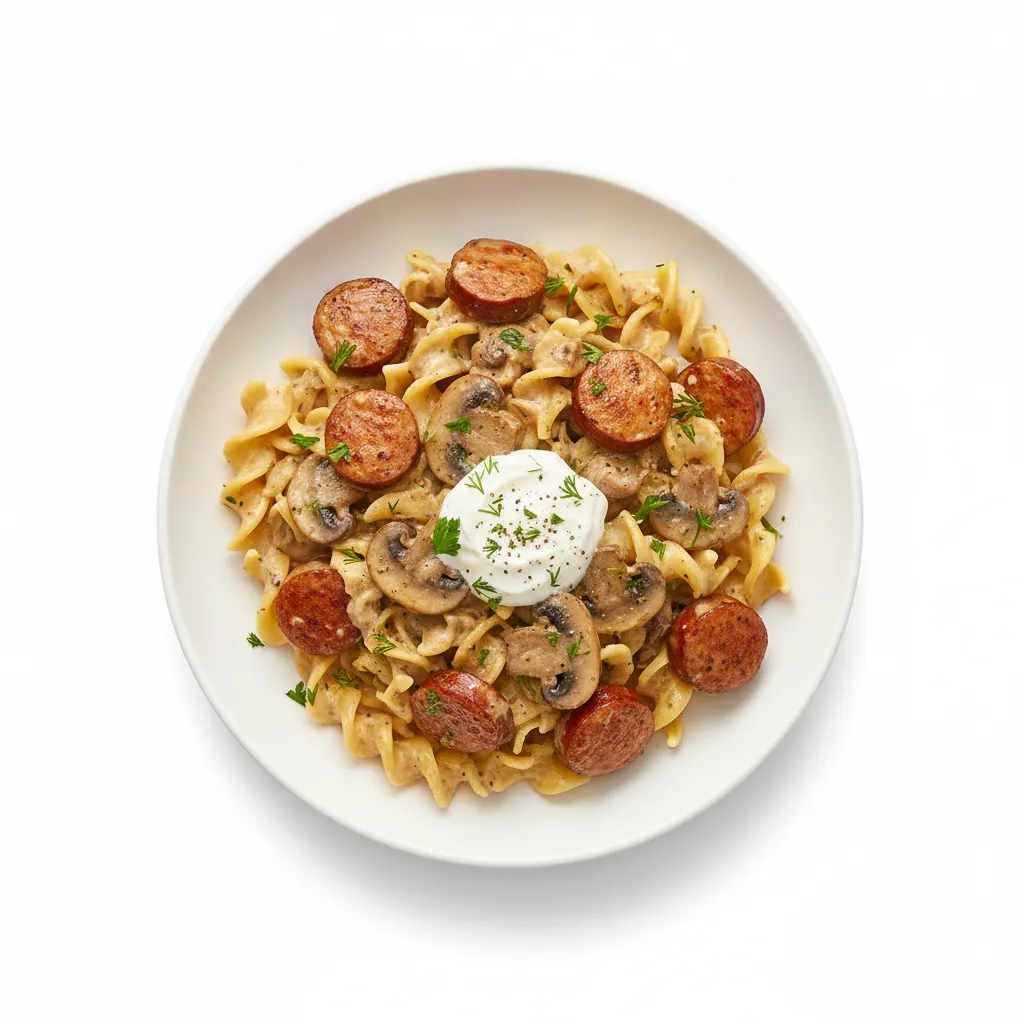 Sausage and Mushroom Stroganoff