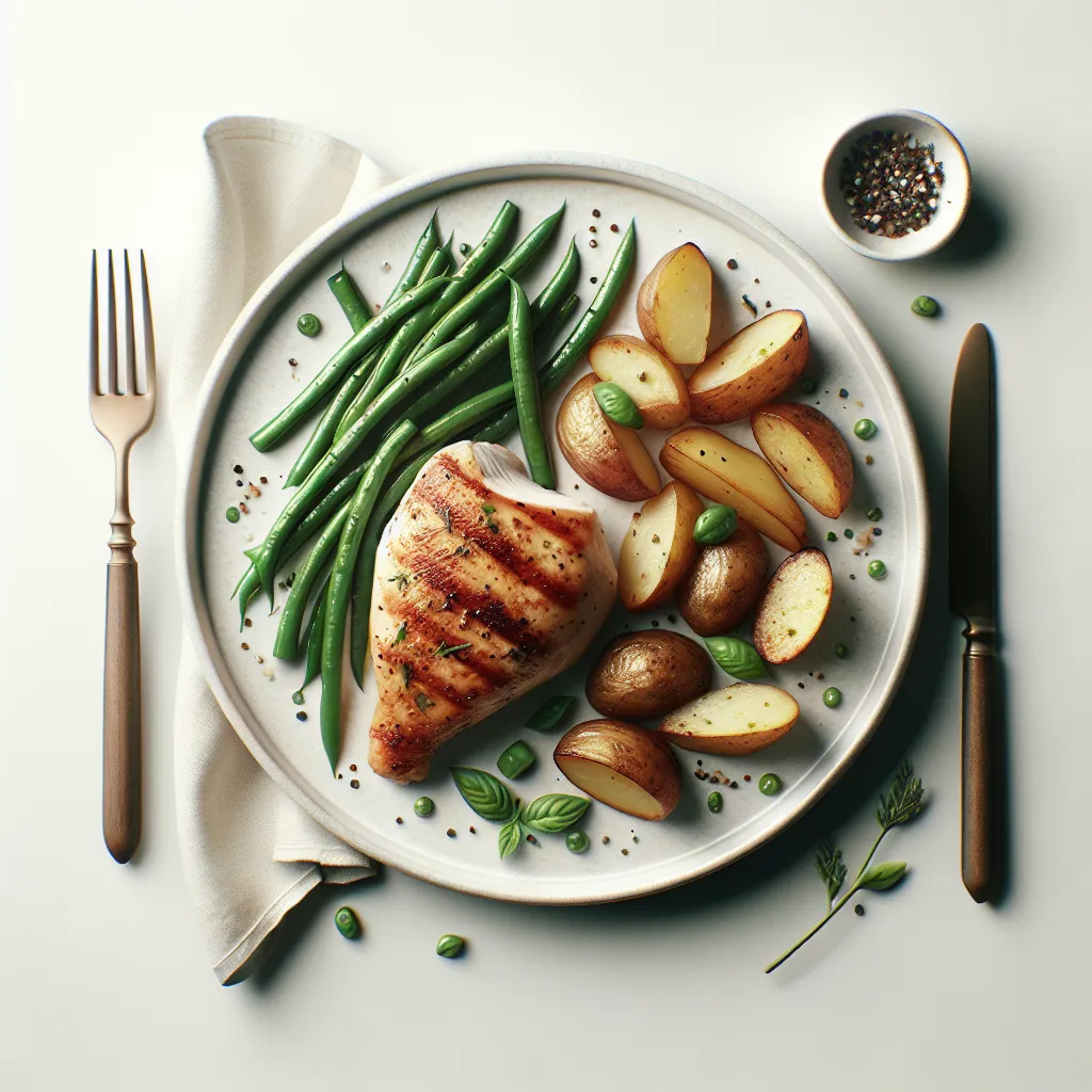 Sautéed Chicken with Green Beans and Roasted Potatoes