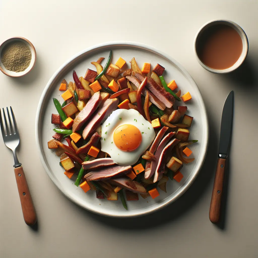 Savory Breakfast Hash with Duck and Sweet Potatoes