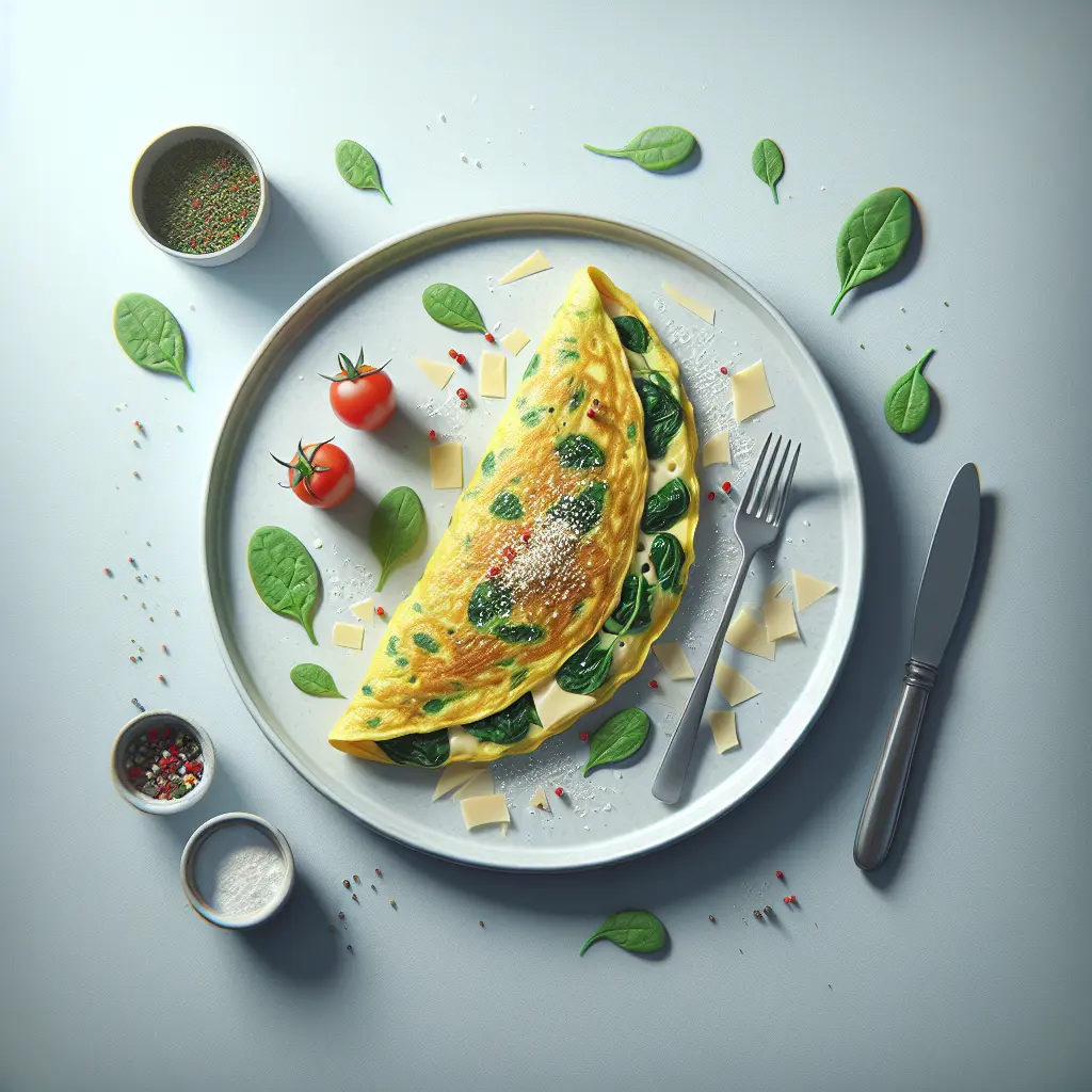 Savory Breakfast Omelette with Spinach and Cheese
