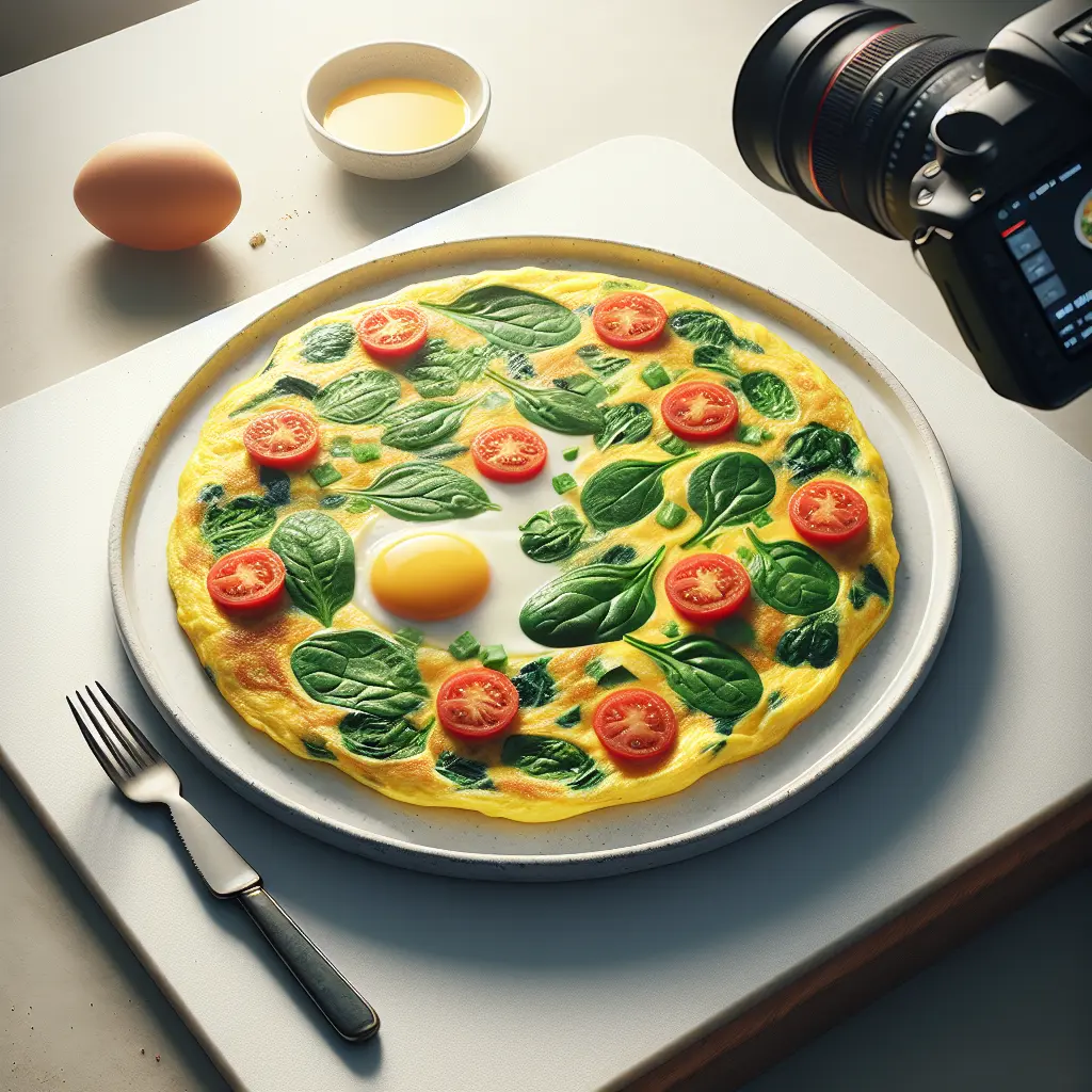 Savory Breakfast Omelette with Spinach and Tomatoes