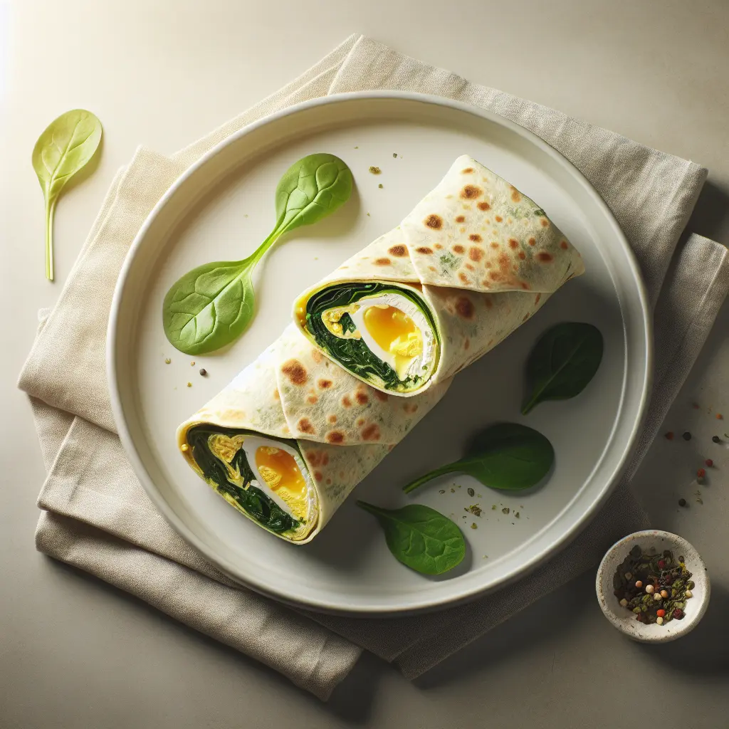 Savory Breakfast Wrap with Spinach and Eggs