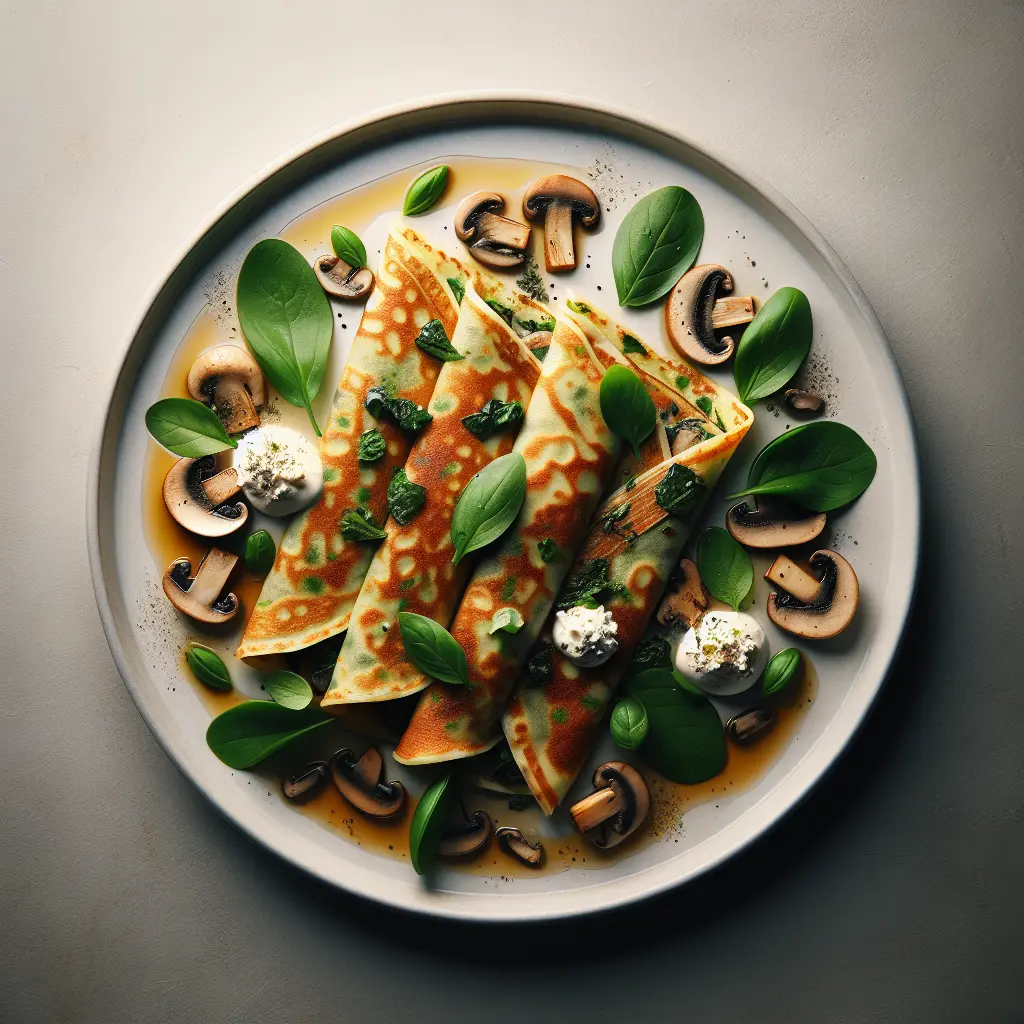 Savory Herb and Mushroom Crepes with Goat Cheese