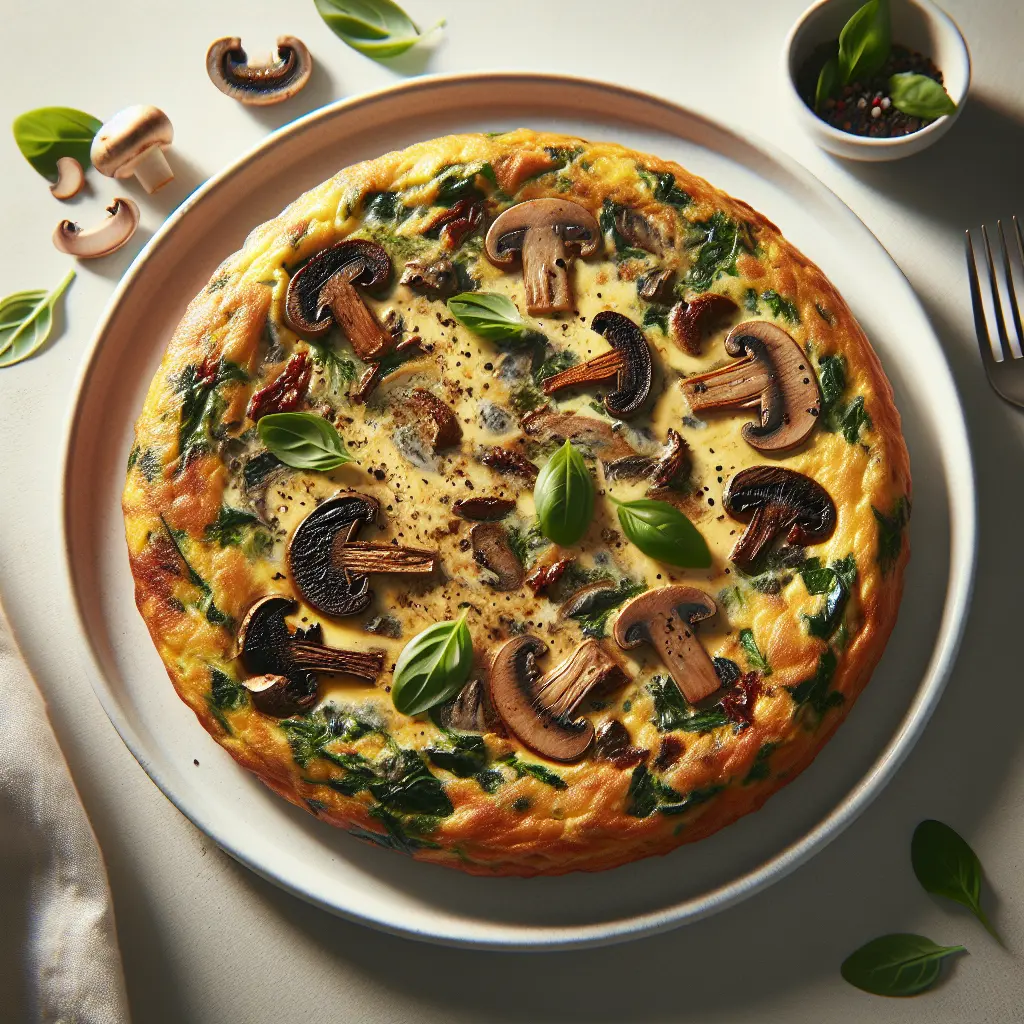Savory Herb and Mushroom Frittata with Truffle Oil