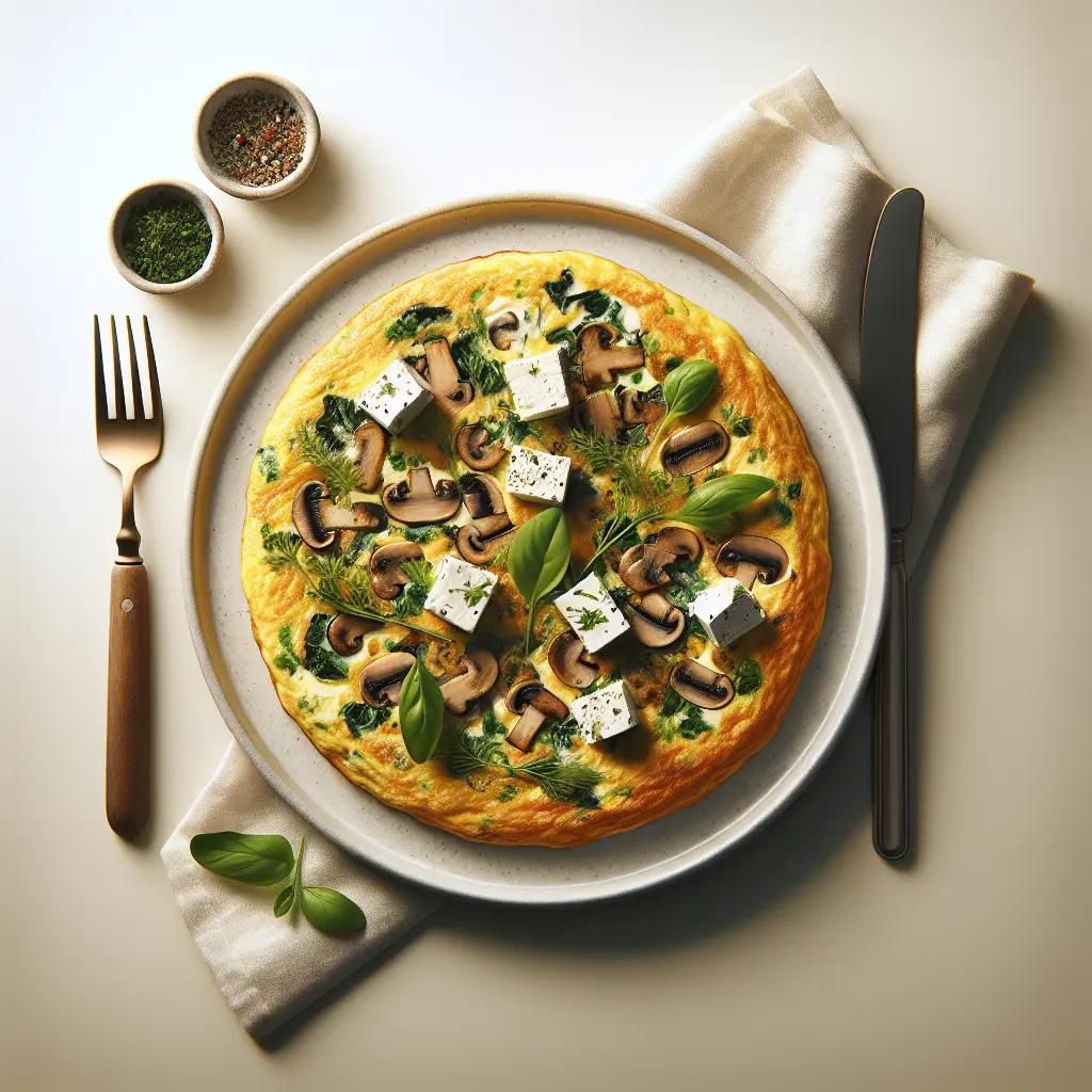 Savory Herb and Mushroom Omelette with Goat Cheese