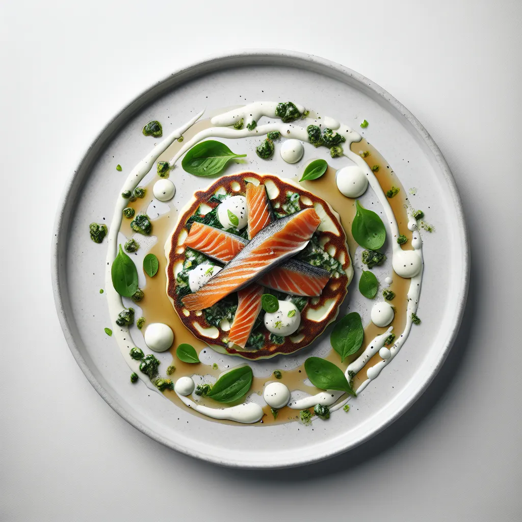 Savory Herb and Ricotta Pancakes with Smoked Trout