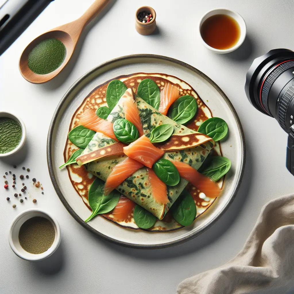 Savory Herb and Spinach Crepes with Smoked Salmon