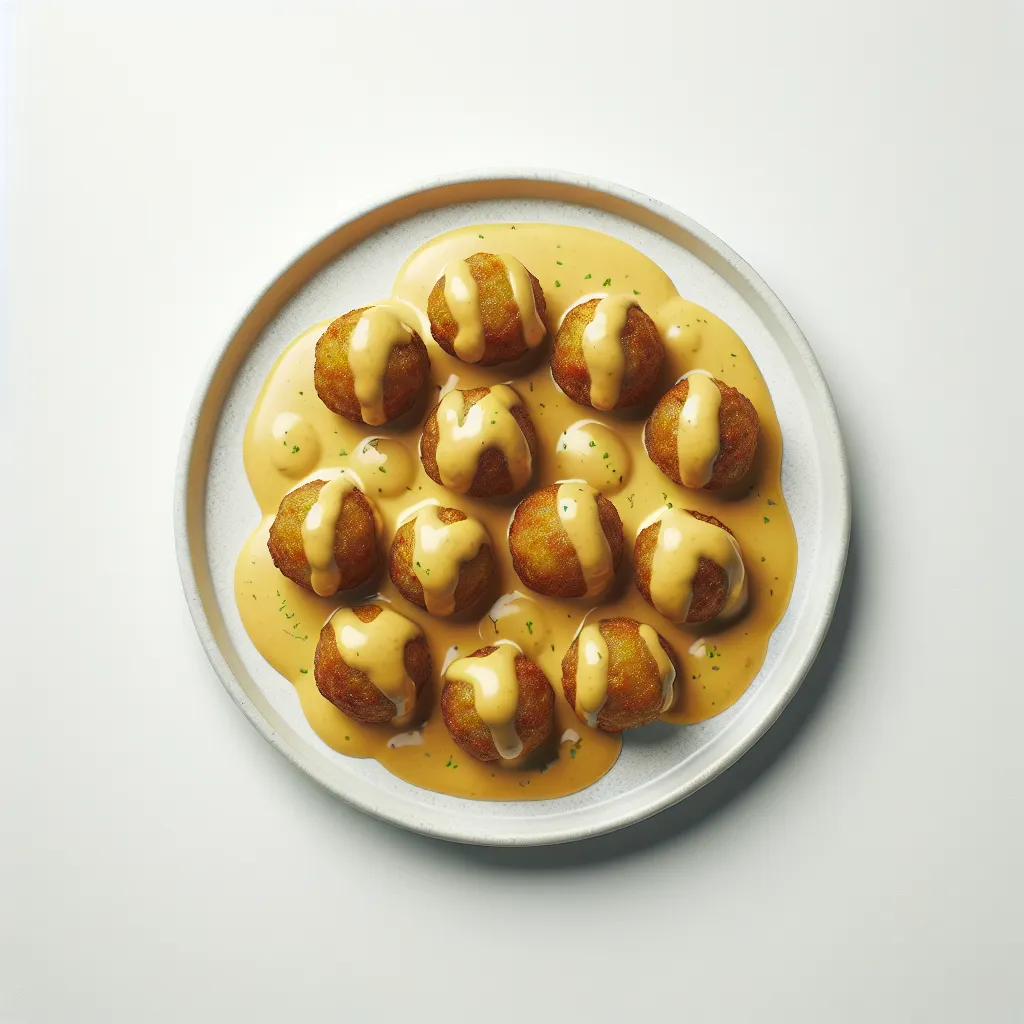 Savory Vegan Sauerkraut Balls with Creamy Mustard Gravy