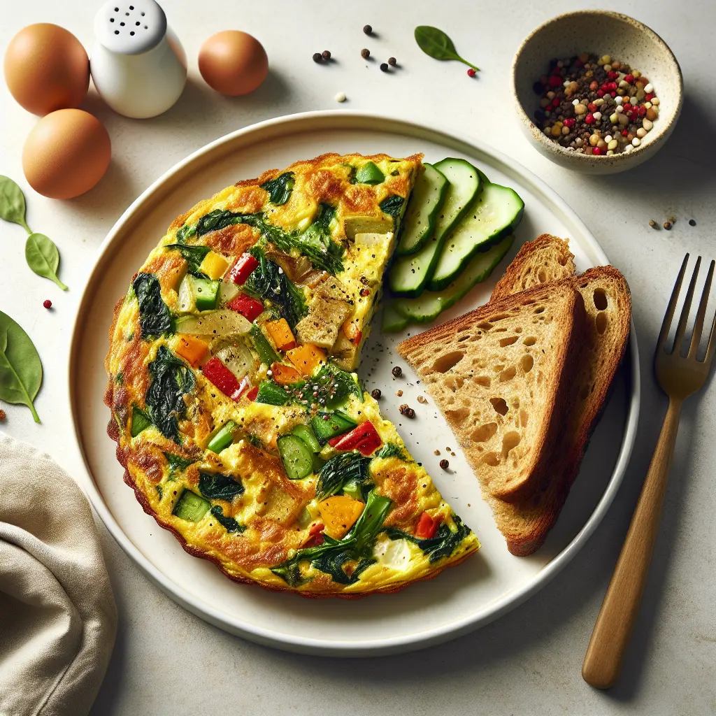Savory Vegetable Frittata with Whole Grain Toast