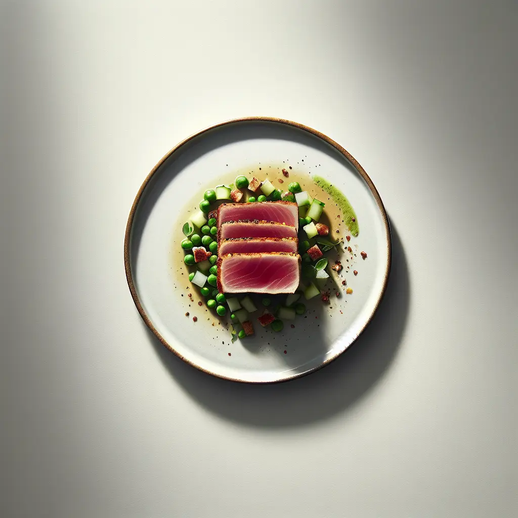 Seared Tuna with Pea and Cucumber Salsa