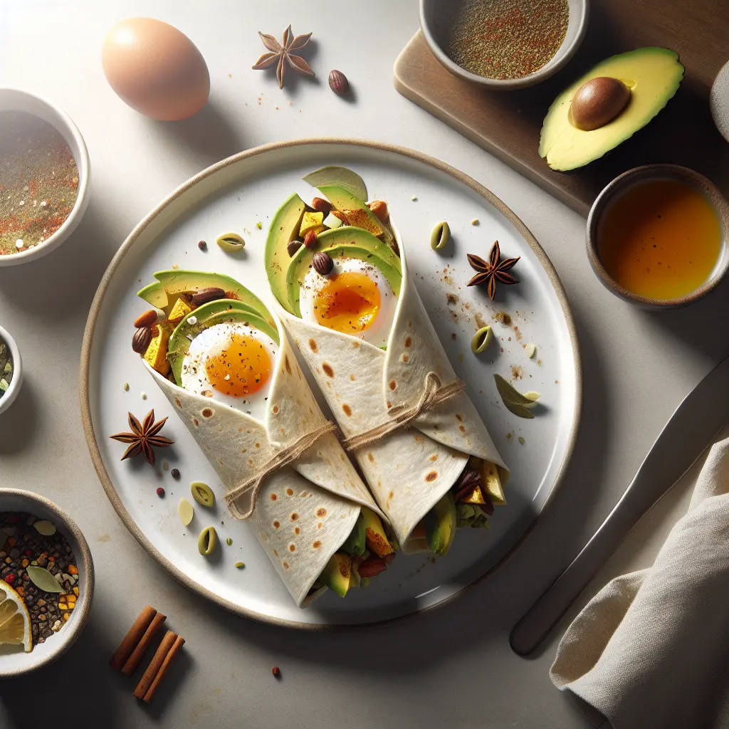 Autumn Spiced Avocado and Egg Breakfast Wrap