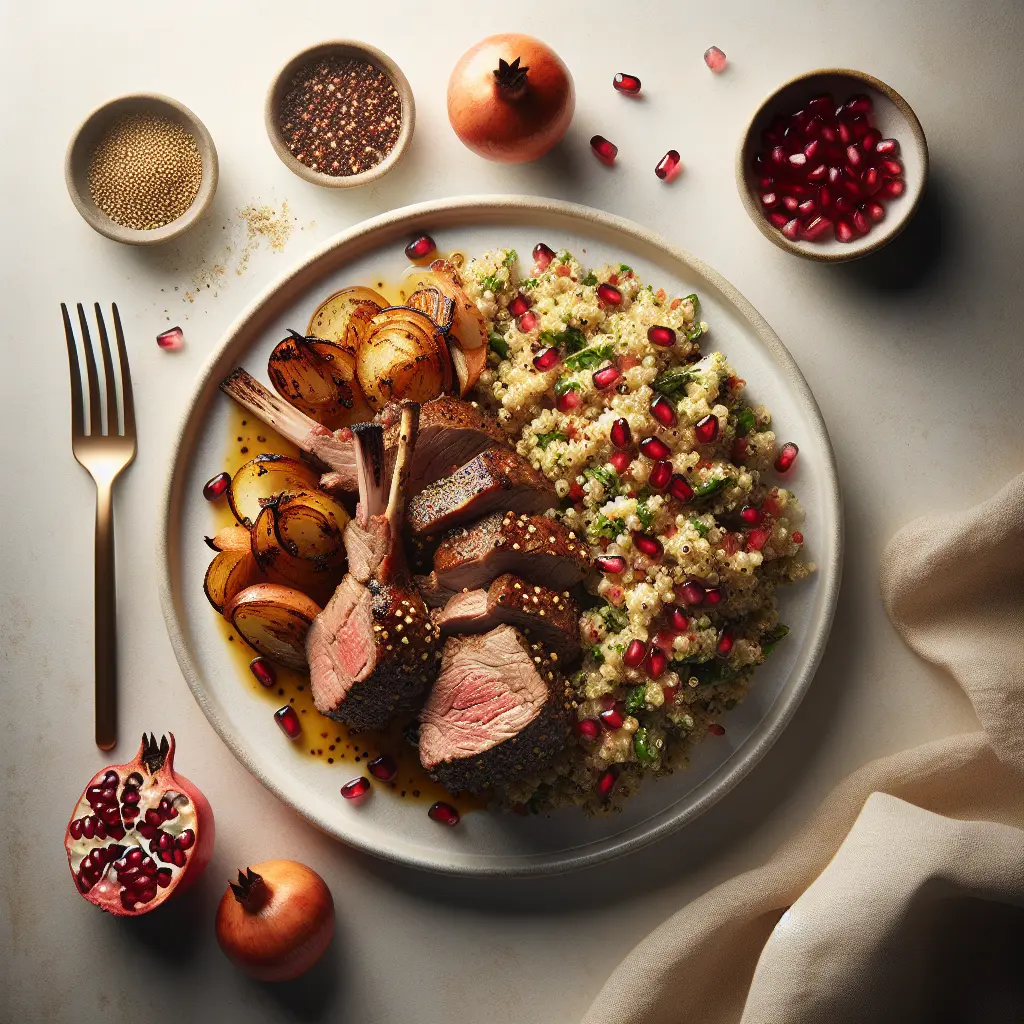 Exotic Spiced Grilled Lamb with Quinoa Tabbouleh and Pomegranate