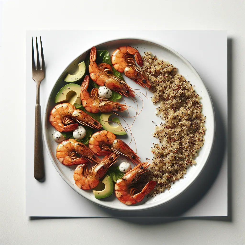 Exotic Spiced Grilled Prawns with Quinoa and Avocado Salad