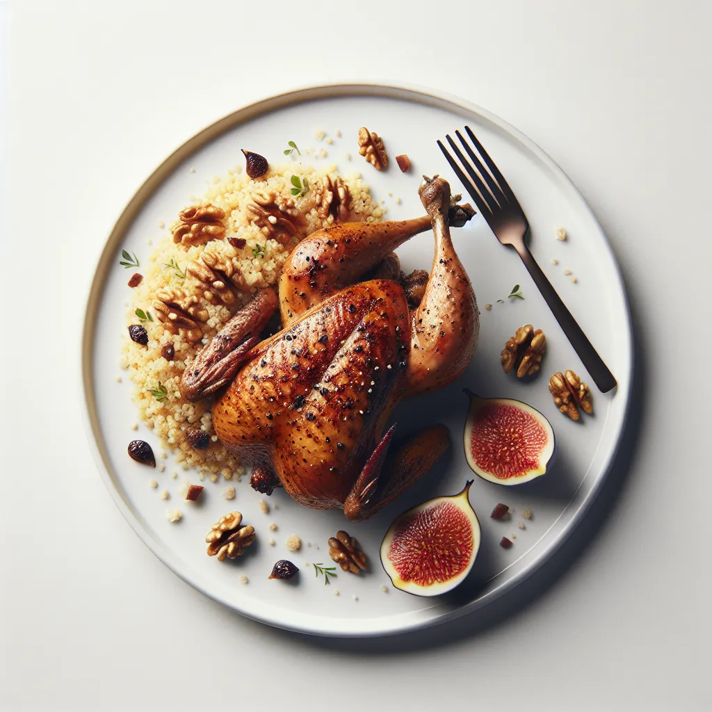 Exotic Spiced Pheasant with Fig and Walnut Couscous