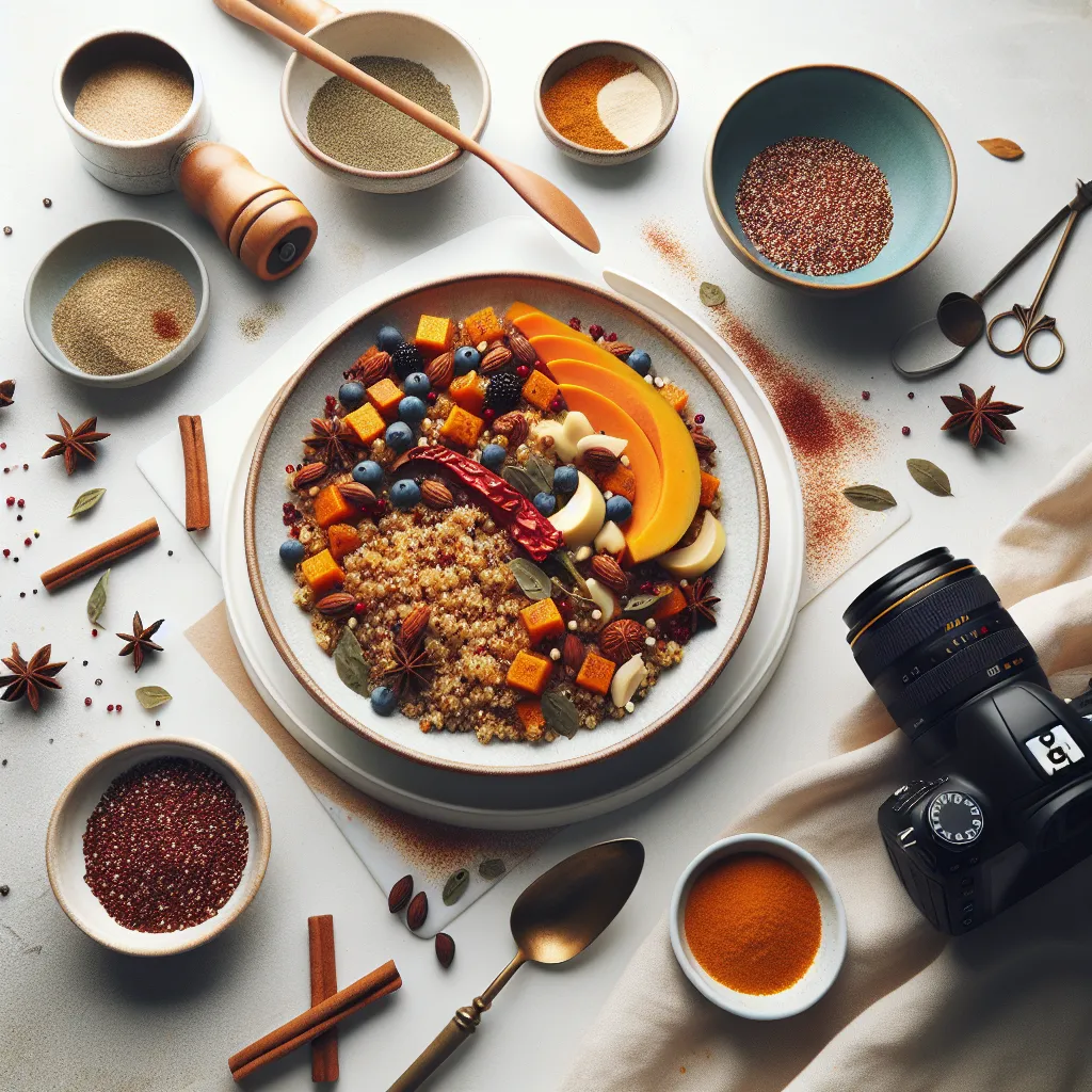 Exotic Spiced Quinoa Breakfast Bowl with Poached Egg