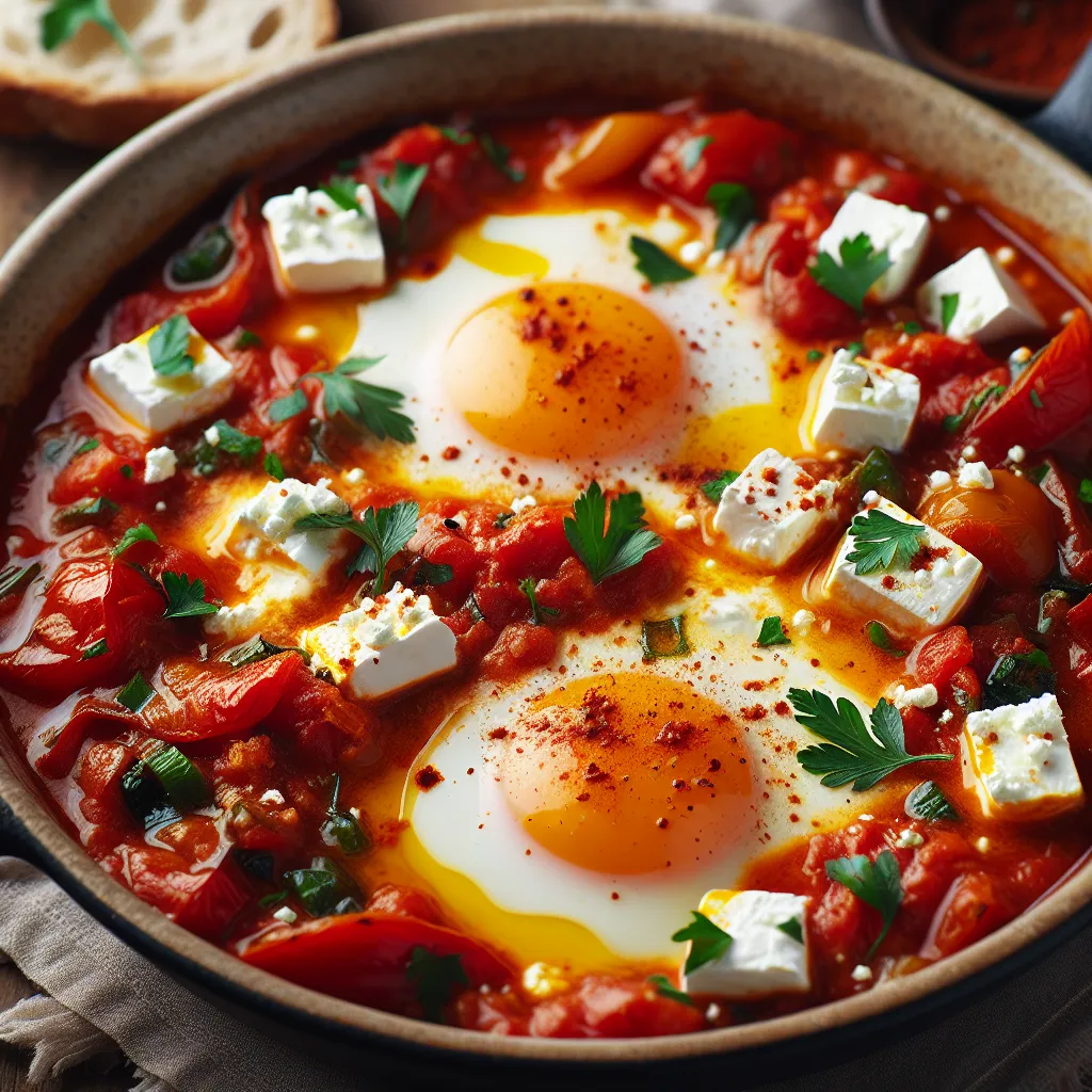 Exotic Spiced Shakshuka with Harissa and Feta