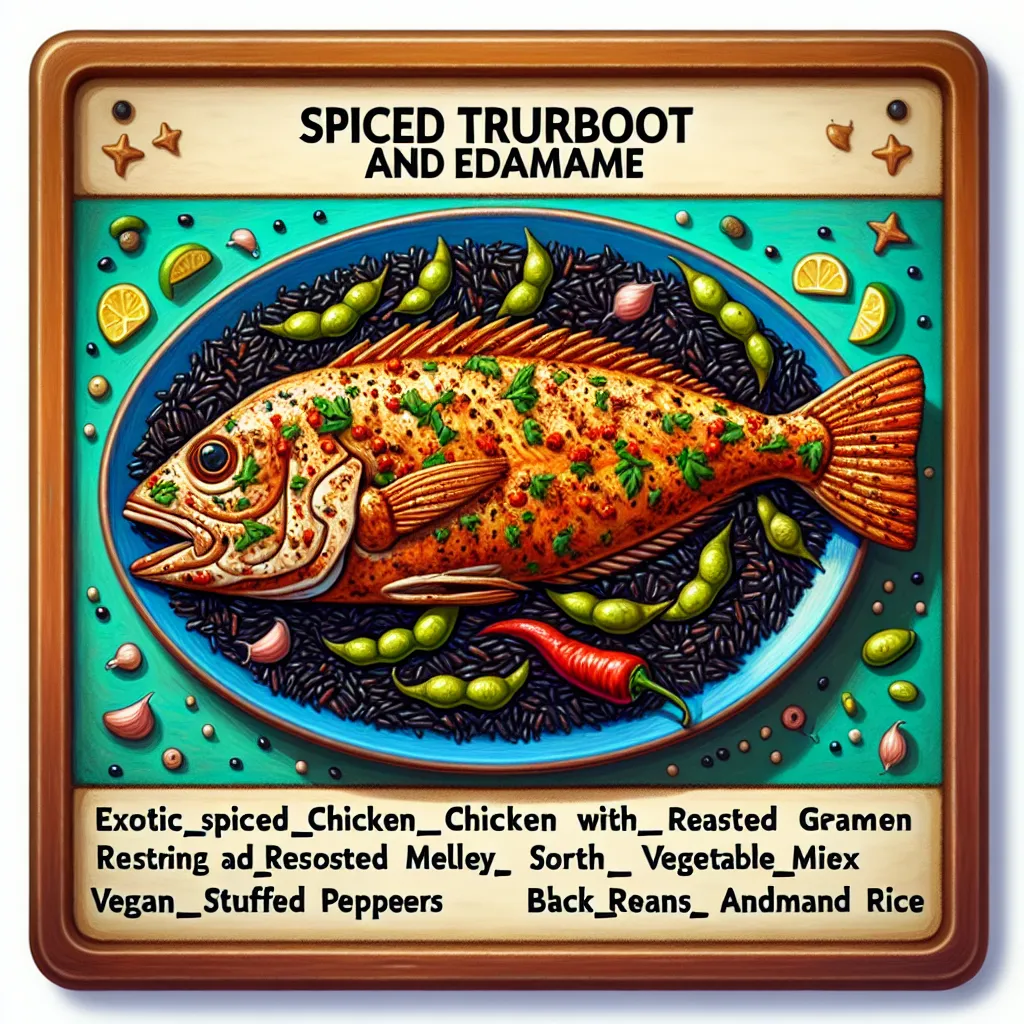 Exotic Spiced Turbot with Black Rice and Edamame