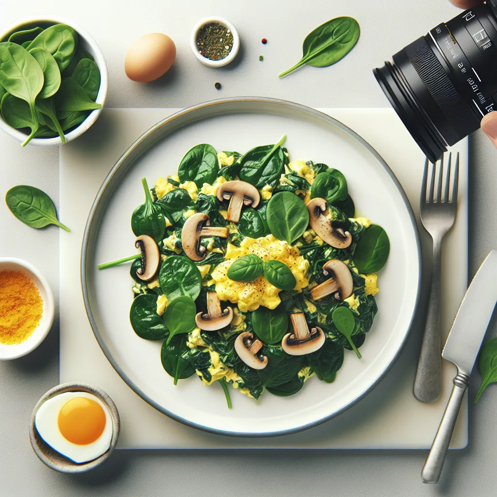 Spinach and Mushroom Scramble