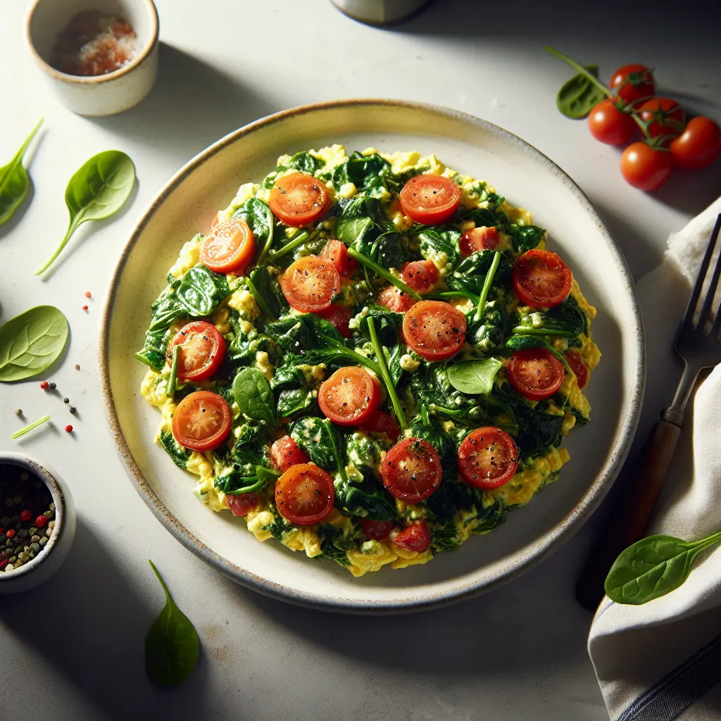 Spinach and Tomato Breakfast Scramble