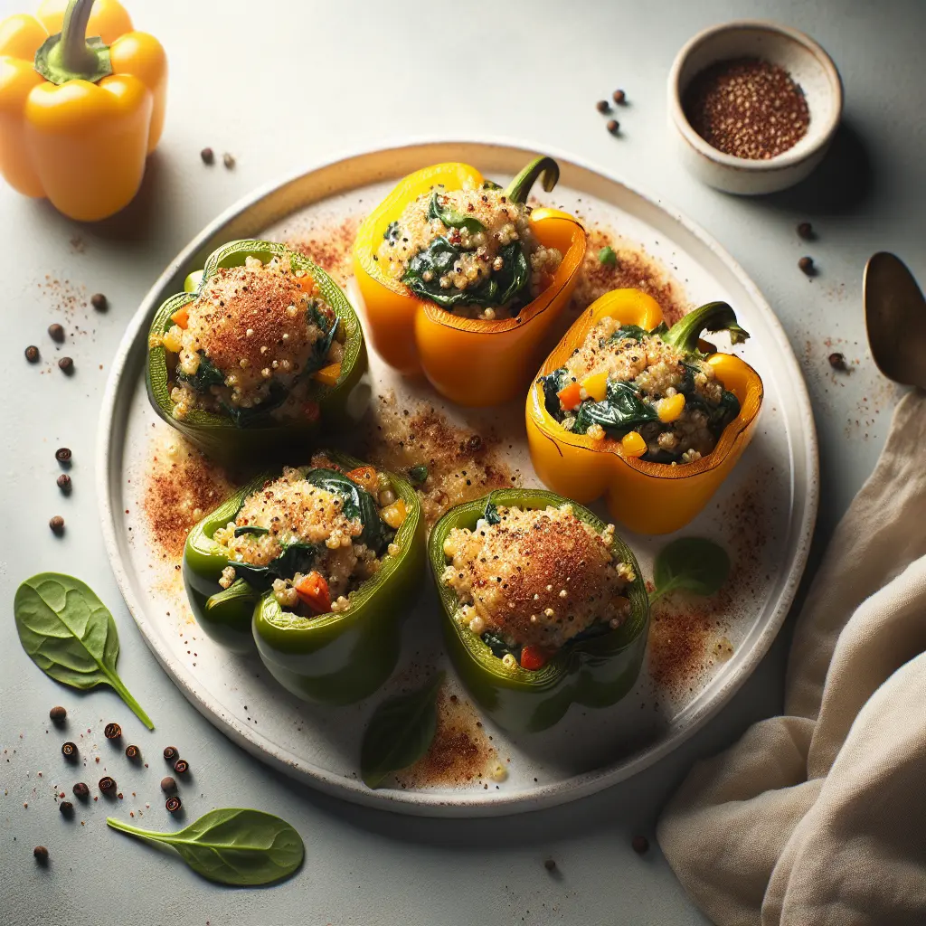 Stuffed Bell Peppers with Quinoa and Spinach